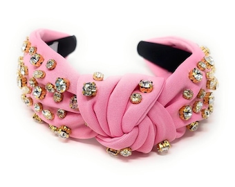 Jeweled Knotted Headband, Embellished Knotted Headband, Rhinestone Headband, Luxury Statement Headband, Jeweled Hair Accessories Best Seller
