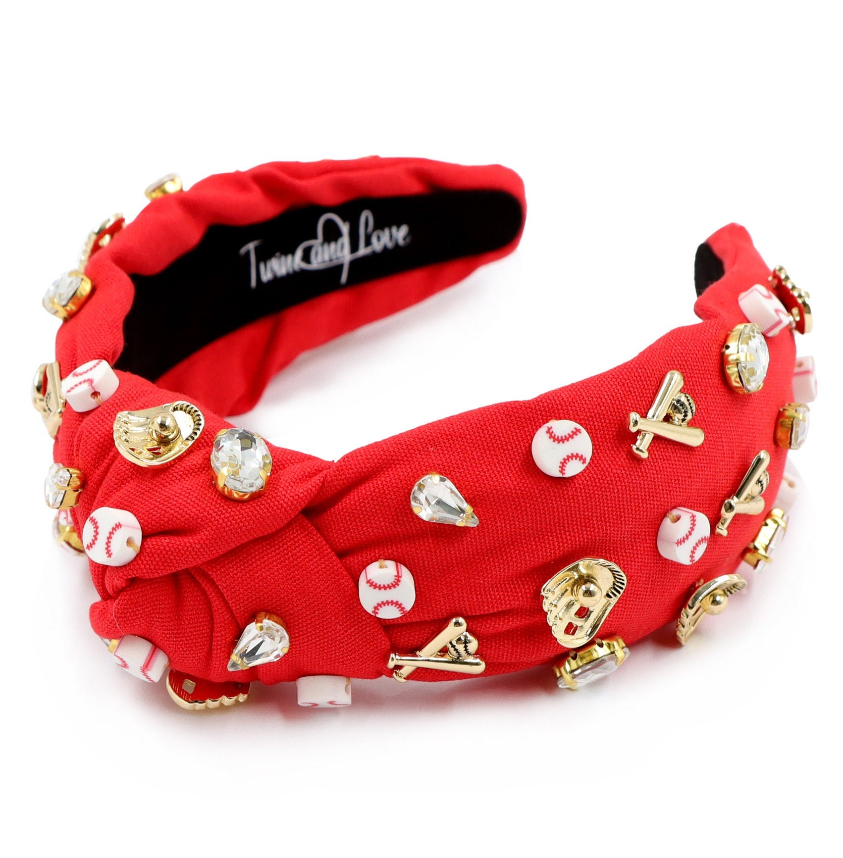 Lele Sadoughi Red Velvet Jeweled Knotted Headband with Gold Accents lot of 3 Lele Sadoughi Midnight Fairytale Jeweled Greta Headband  main image 2