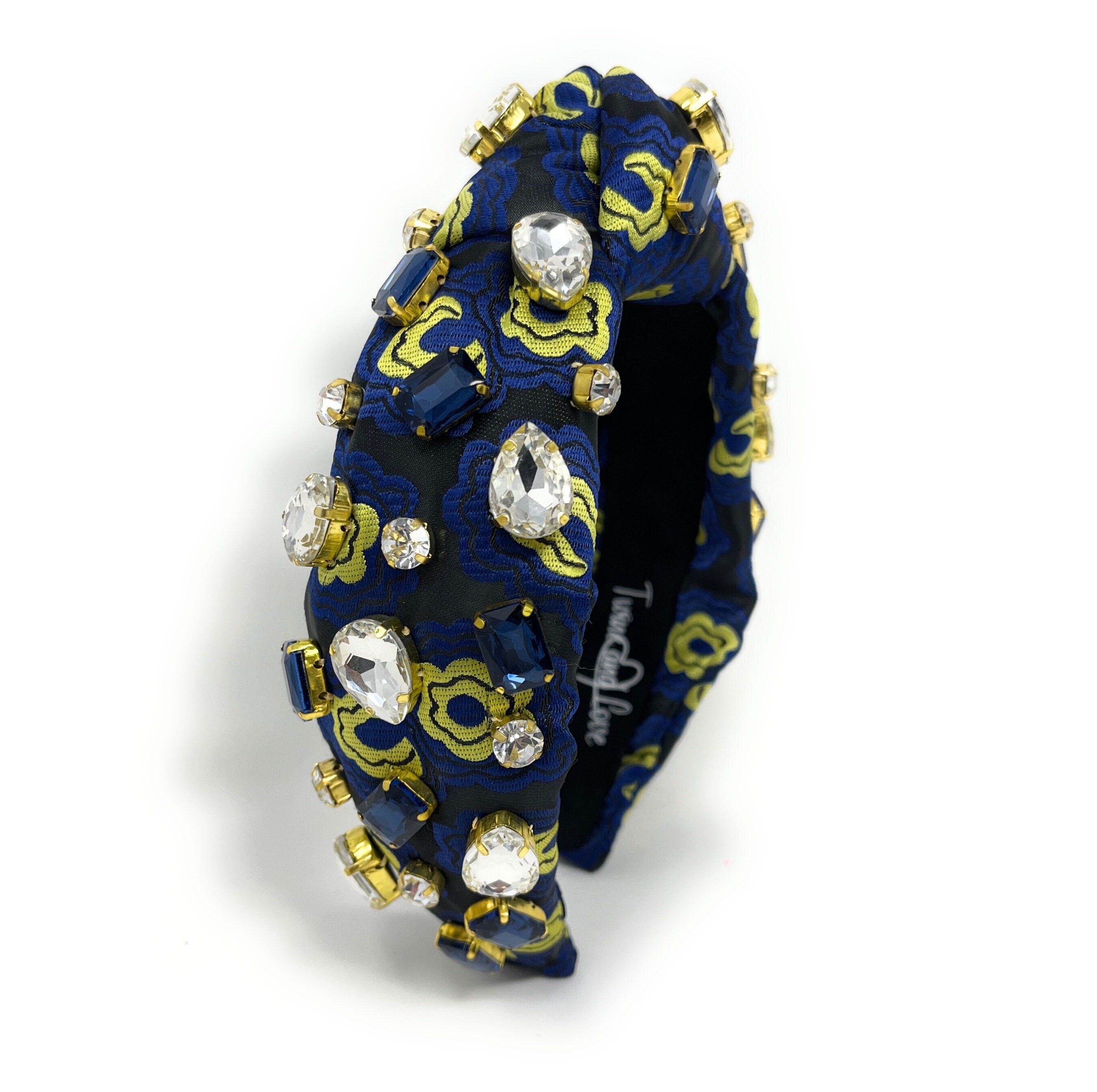 Stunning Handcrafted Blue Jeweled Knot Headband - A Fashion 