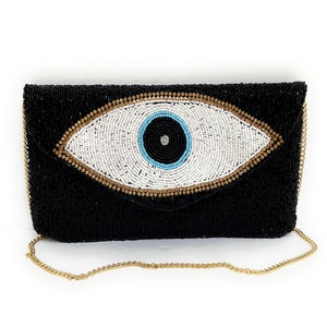 Boho Beaded Evil Eye Clutch main image 1