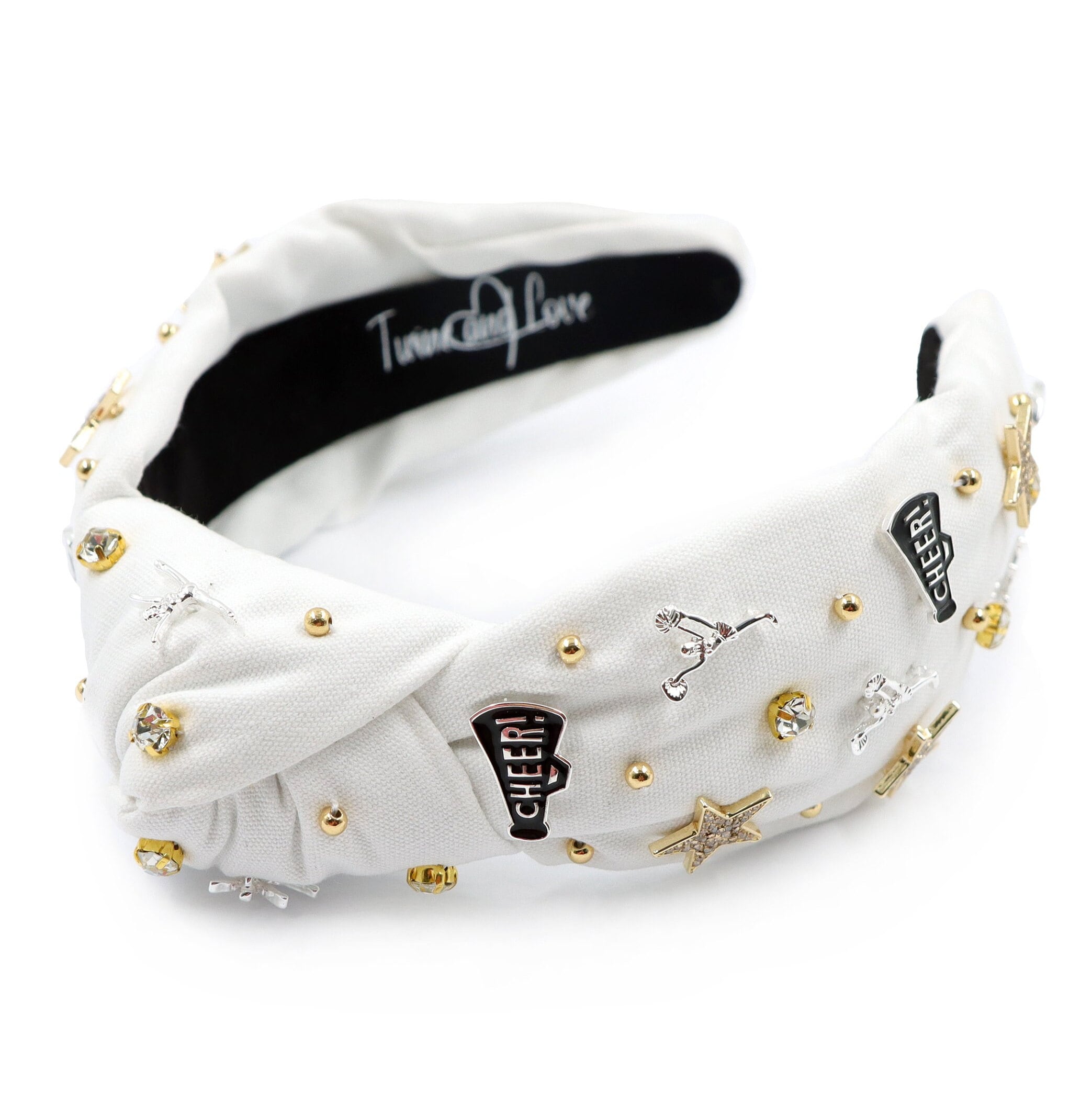 Cheerleader Top Knot Headband, Hand Sewn Cheer Headband 