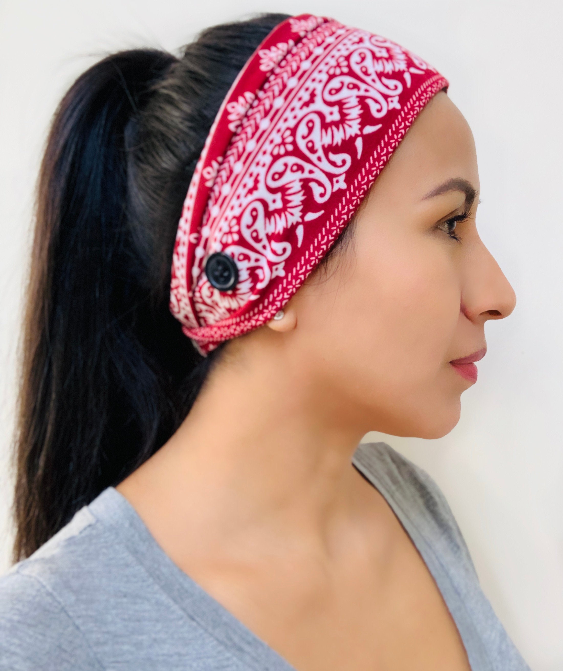 Headbands with buttons Nurse headband Medical headband with Etsy