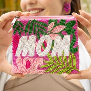 Hand Beaded Pouch Purse - Beautiful Gifts for Mom - Handmade and Perfect Size for Essential Things Mother's Day Handmade Gifts