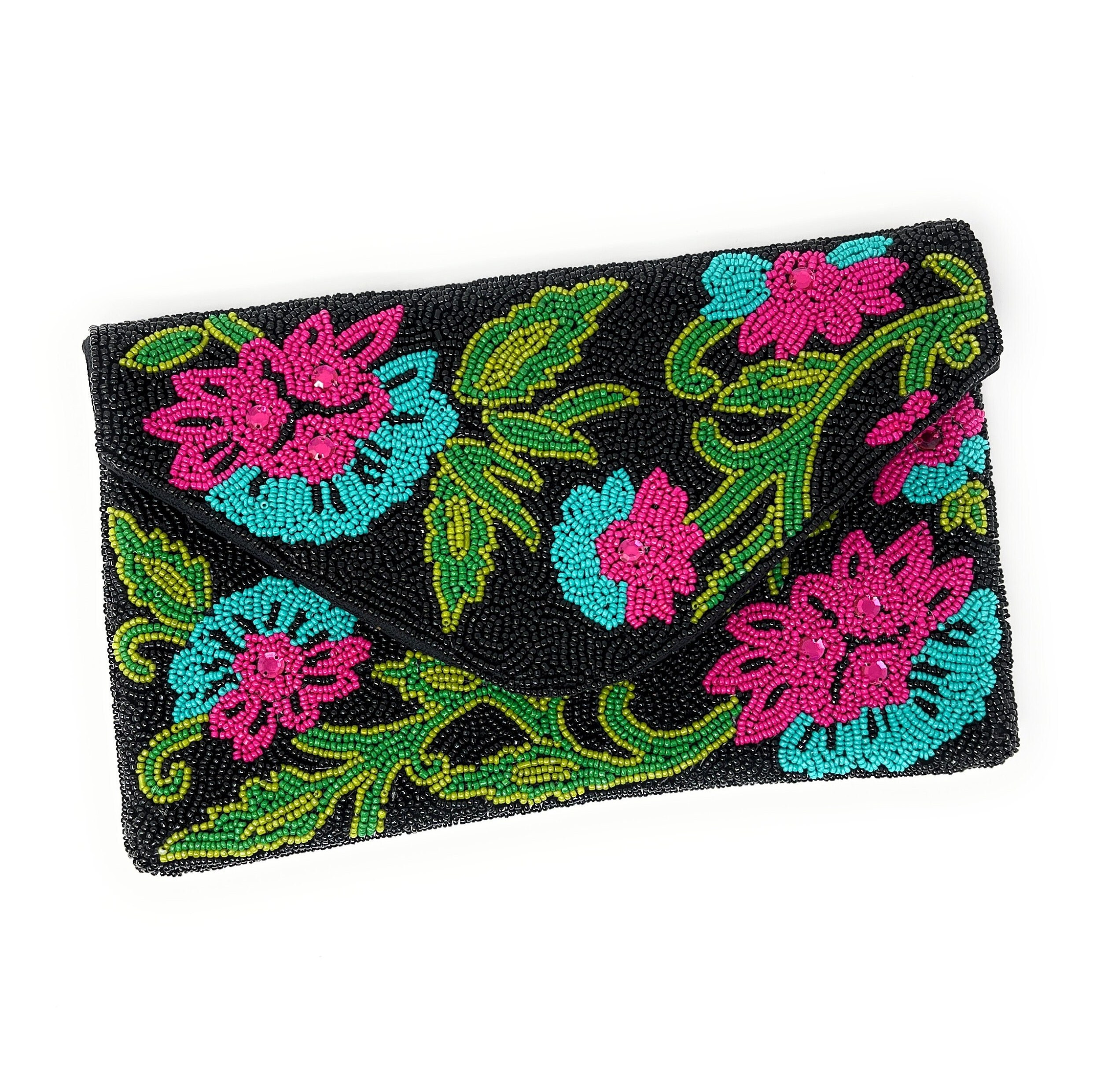 Floral Beaded Clutch Purse Floral Clutch Bag Beaded Clutch Purse Summer Beaded Bag Party Clutch Purse Birthday Gift Floral Bead Clutch Etsy France