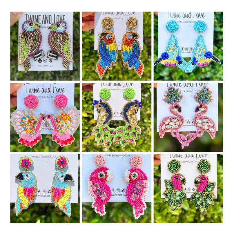 NZ Bird Crocheted Earrings