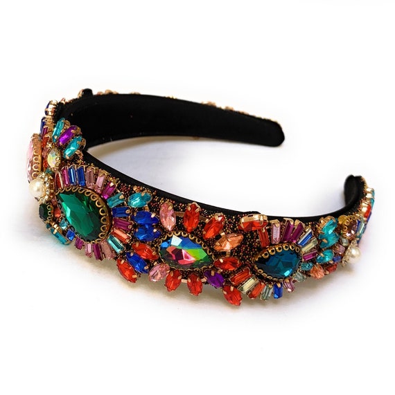 Jeweled Headband, Rhinestone Headband for Women, Embellished  display picture 3