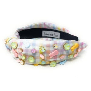 Easter Chic: Hand Beaded Peeps Bunny Jeweled Knot Headband