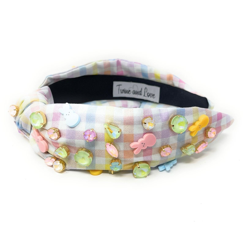 Easter Chic: Hand Beaded Peeps Bunny Jeweled Knot Headband
