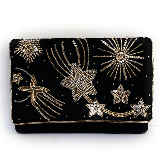 Starlight Velvet Beaded Clutch Purse Velvet Clutch Bag - Etsy