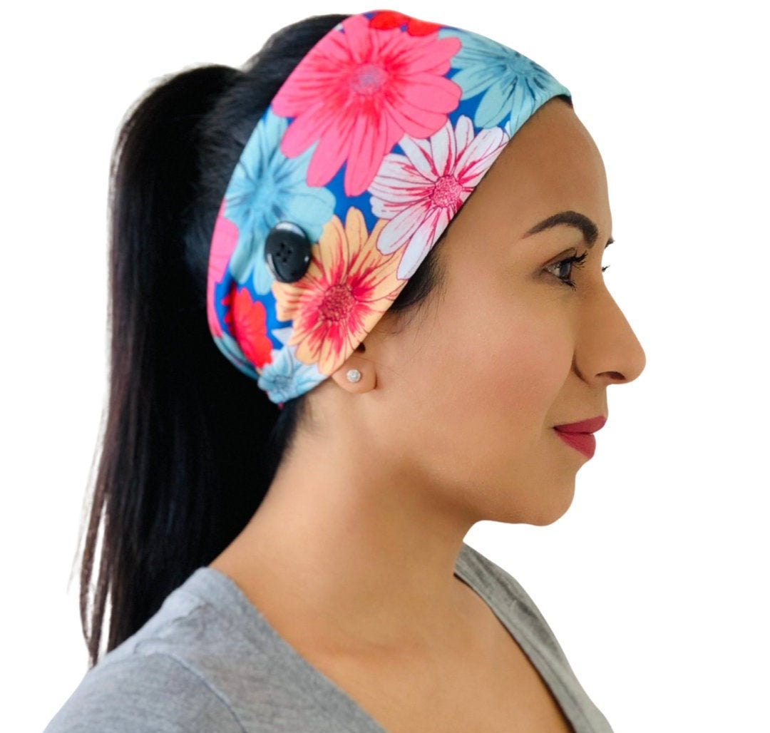 Headbands with buttons Nurse headband Medical headband with Etsy