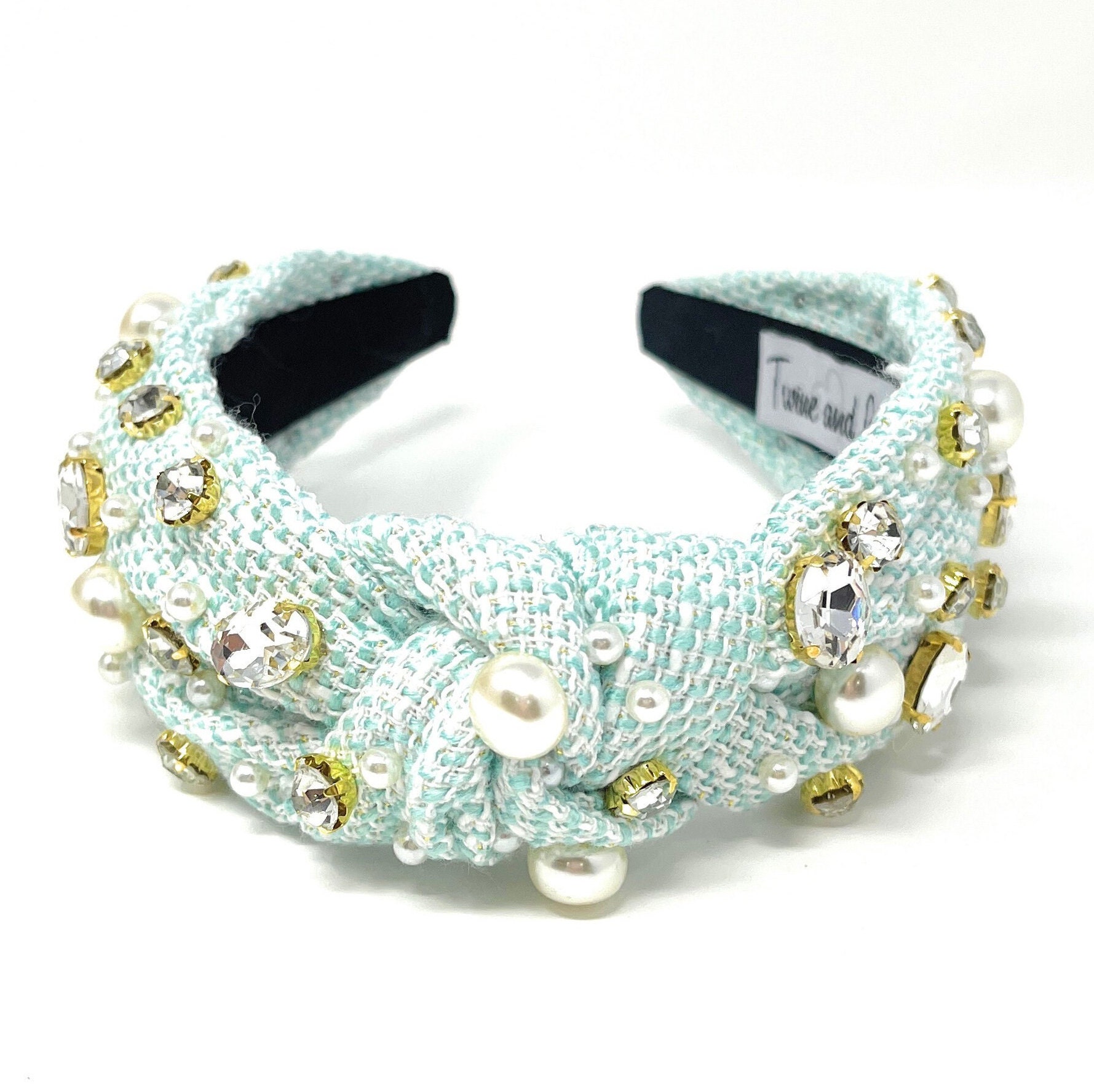 Embellished Knot Headband, Jeweled Knotted Headband 