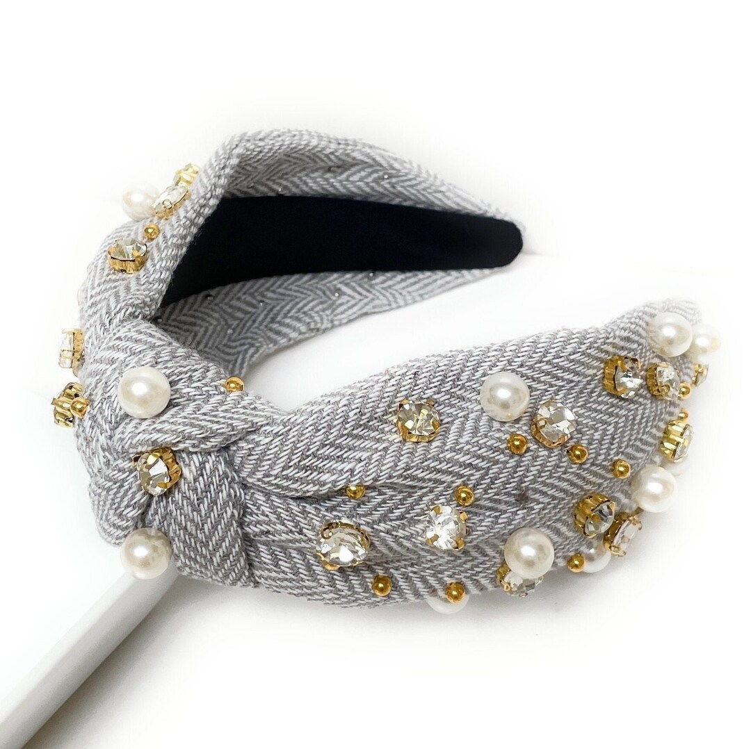 Embellished Knotted Headband, Electric Fuchsia main image 0