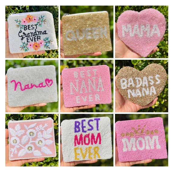 Gifts for Grandma Mothers Day, Charming Handcrafted Beaded Coin Pouch for Grandma Ideal Size to Carry with Ease Grandmothers Gifts