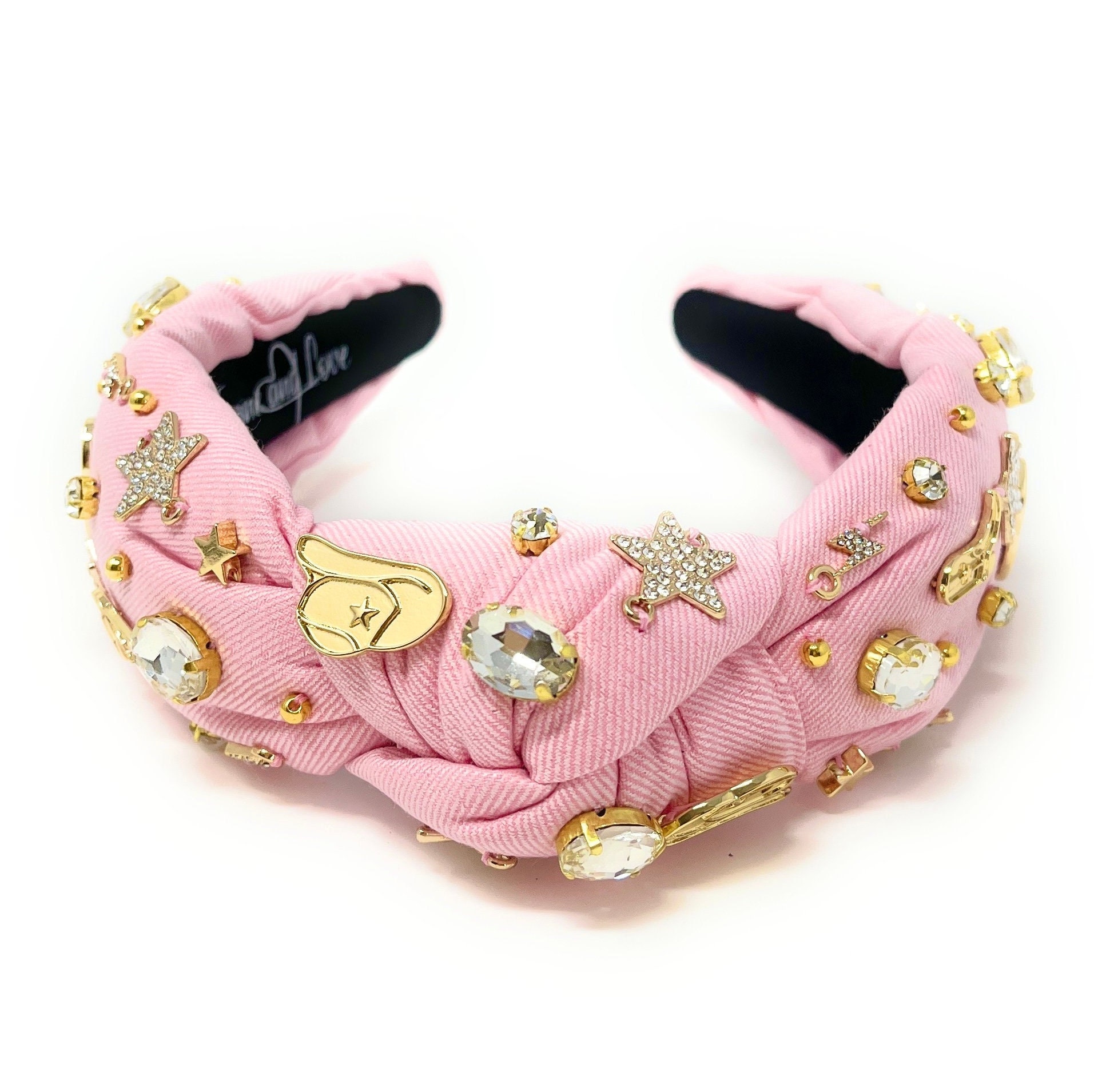 Gorgeous Cowgirl Knotted Denim Rhinestone Headband Western Headband Cowgirl Headband for Women Cowboy Boot Hat  main image 4