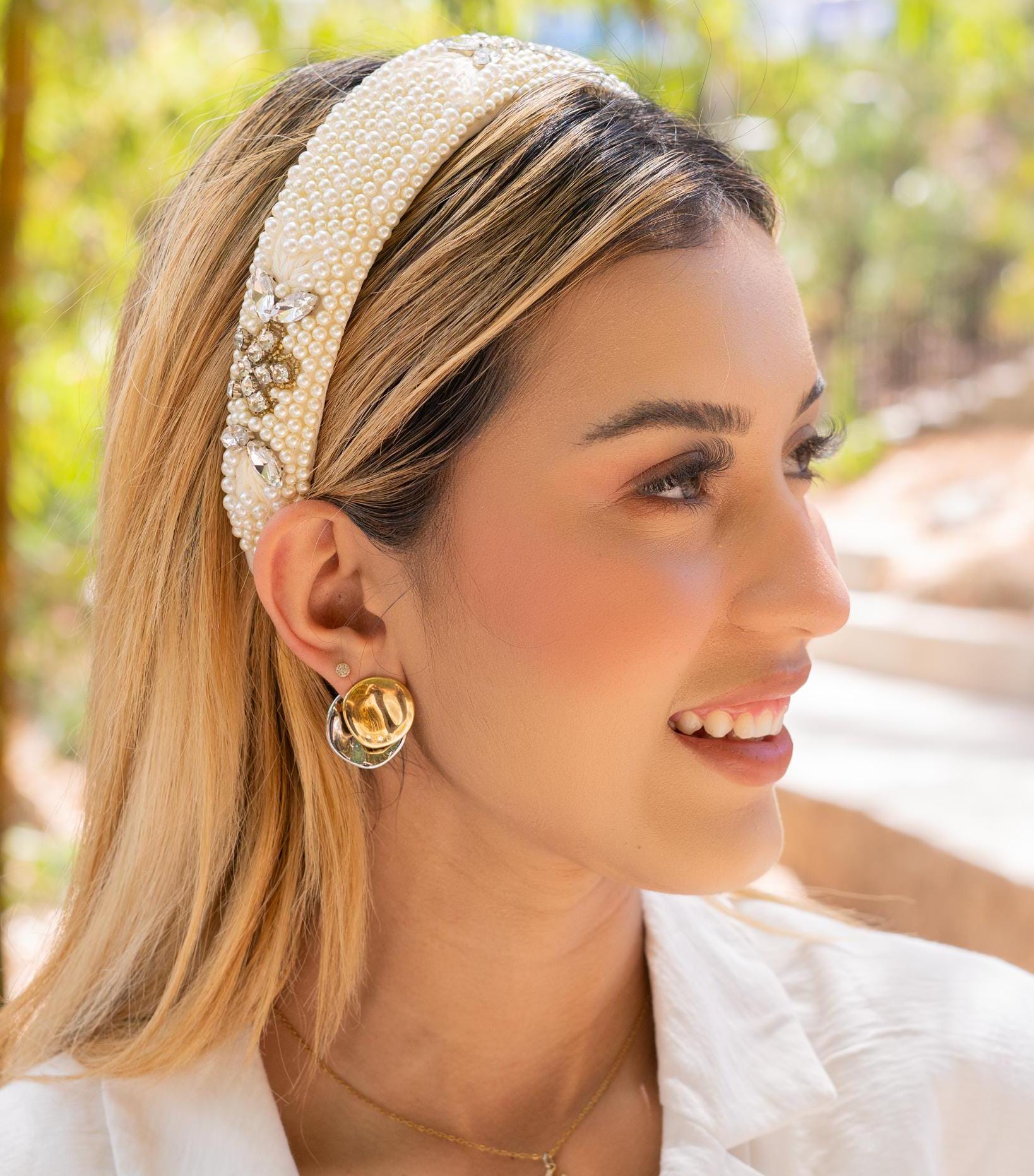 Pearl Jeweled Headband Wedding Headband, Pearl Headpiece for 