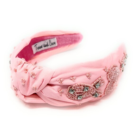 Pink Ribbon Beaded Headband Pink Ribbon Beaded Headband