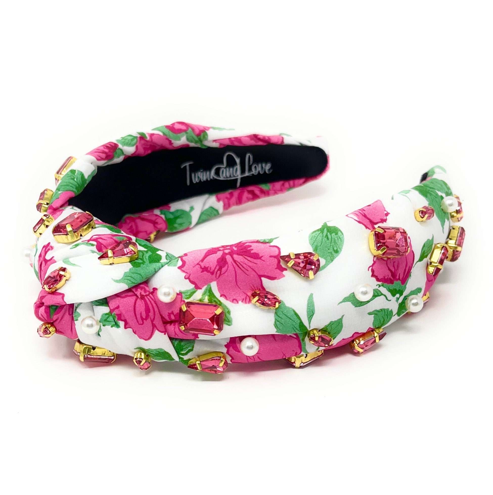 Lele Sadoughi Floral & Strawberry Gem Embellished Headband | Red Lele Sadoughi Disco Crystal Knotted Headband | Neiman Marcus main image 4