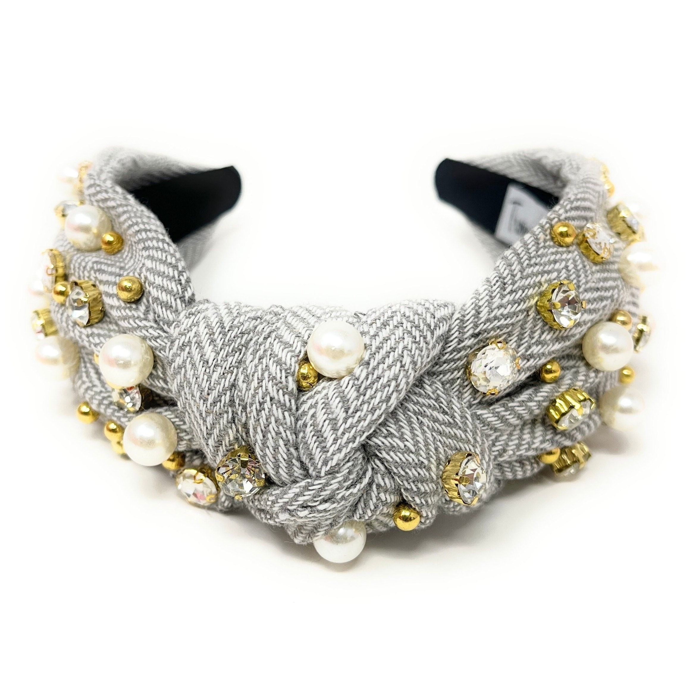 Embellished Knot Headband, Jeweled Knotted Headband 