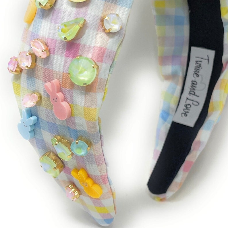 Easter Chic: Hand Beaded Peeps Bunny Jeweled Knot Headband