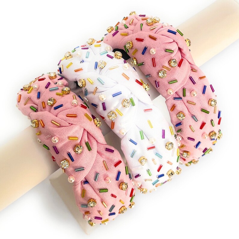 Sprinkles Knotted Headband Embellished Knotted Headband Etsy