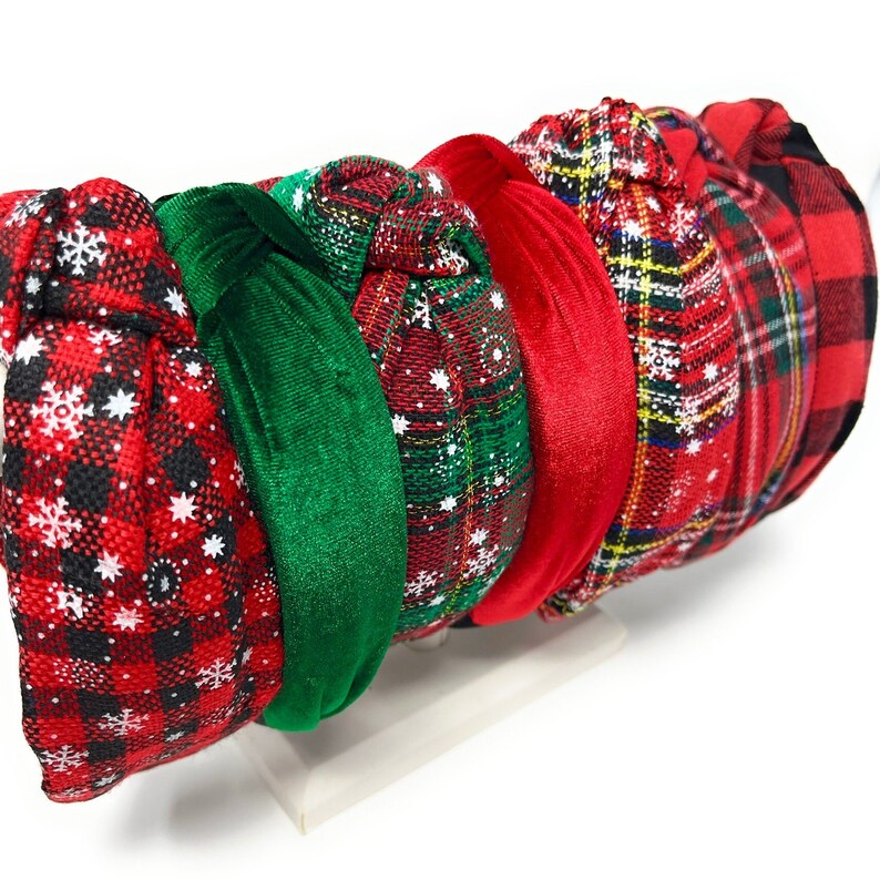 Get into the Holiday Spirit with our Custom Handmade Knot Headbands in Festive and Vibrant Colors