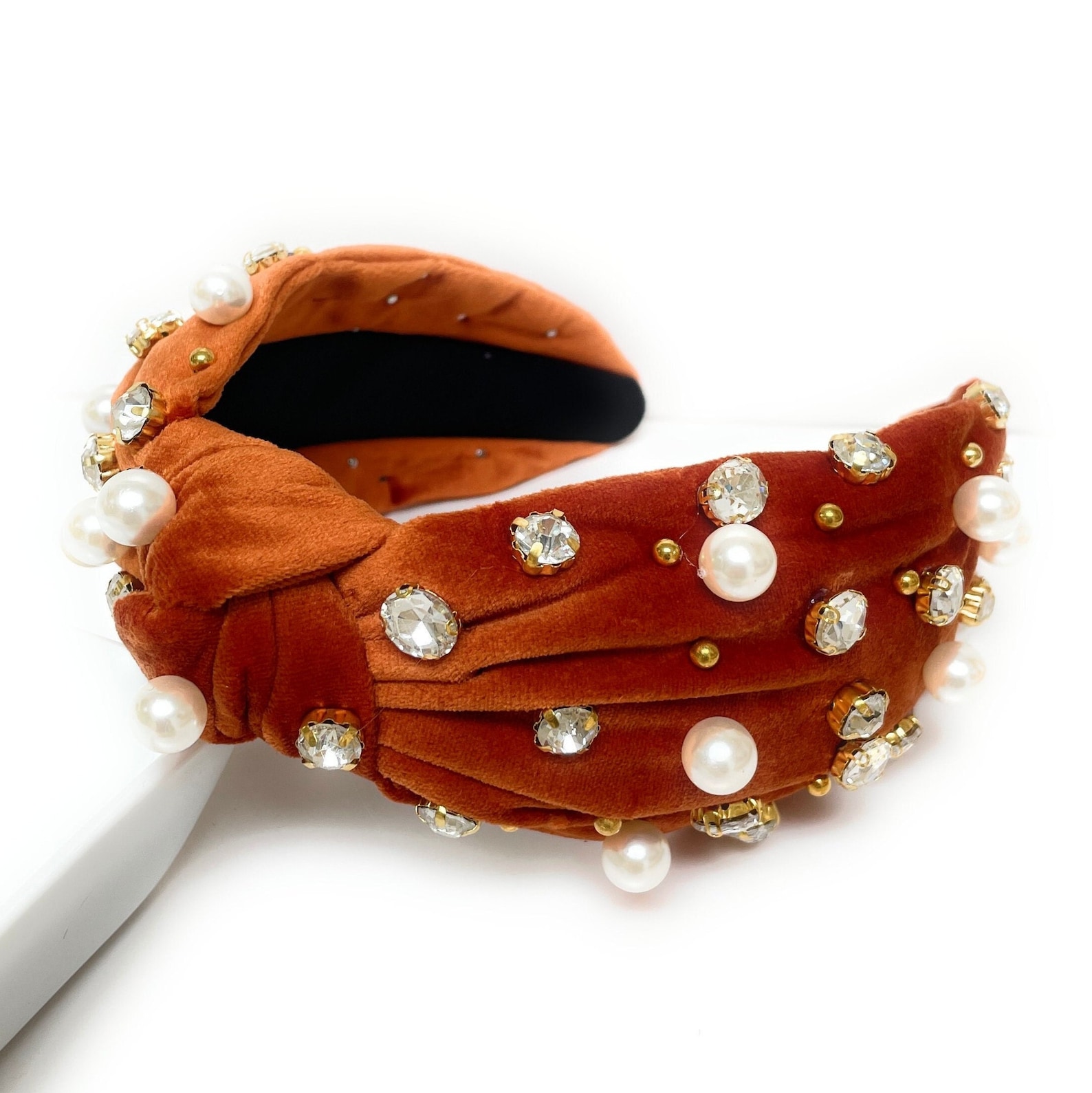 Velvet-wrapped Headband with Knot