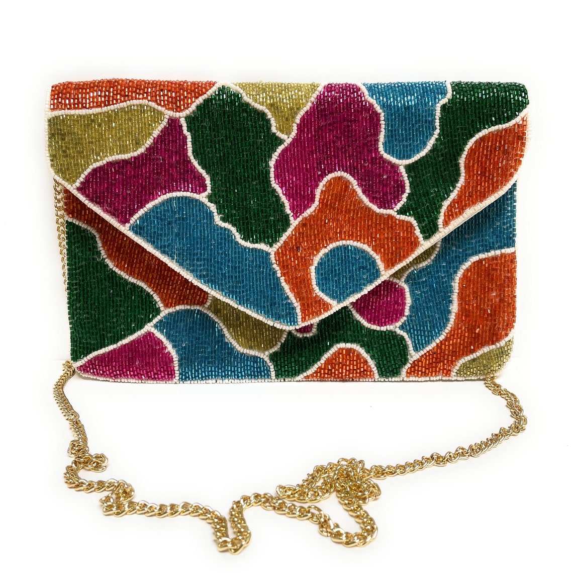Abstract Beaded Clutch Seed Bead Clutch Bag Brunch Clutch Etsy