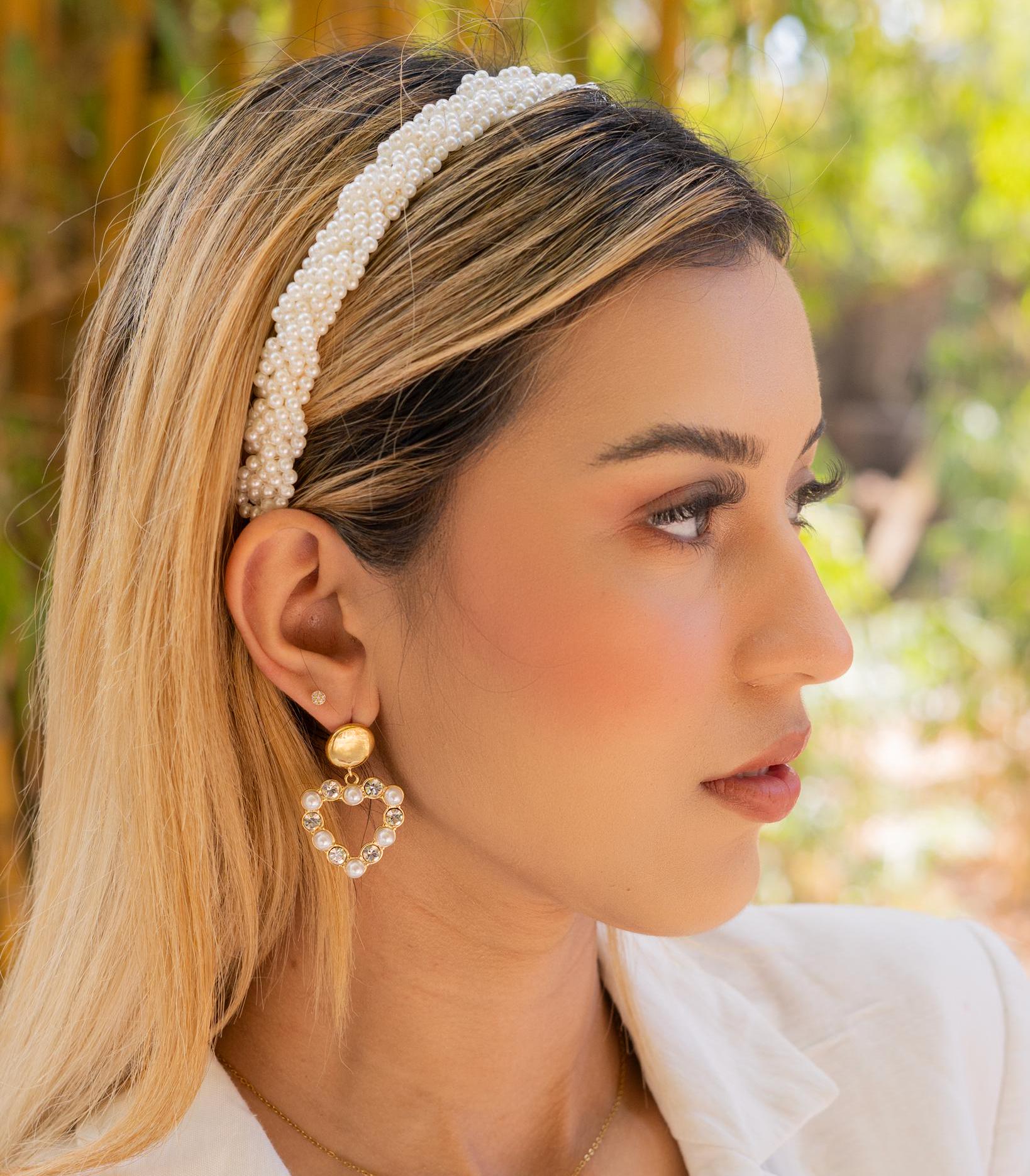 Lux Accessories Women’s Silvertone Pearl Stretch Headband – Bridal & Bridesmaid Hairpiece, Metal Coil Design - View #11