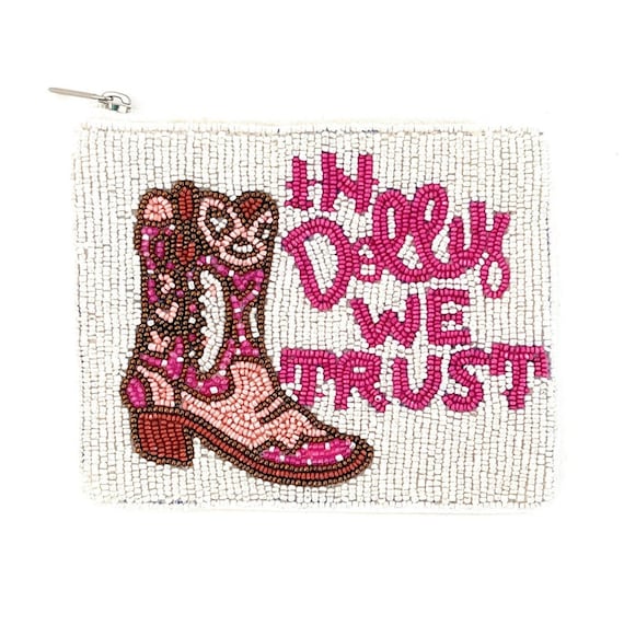 Beaded Coin Purse, Raised on Dolly Coin Purse, Beaded Coin Pouch, Howdy Beaded Coin Purse, Best Friend Gift, Country Music Lover Coin Purse