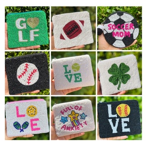 Unique Hand Beaded Coin Purse Perfect for Holding Your Essential Items, Sports Fan Pouch, Purse, Birthday Gifts, Best Friend Gift Handmade