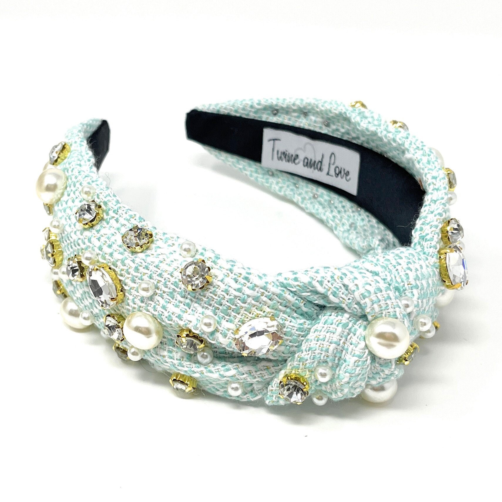 Embellished Knot Headband, Jeweled Knotted Headband 