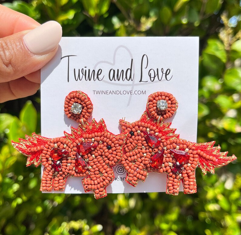 Beautiful horse Derby beaded earrings