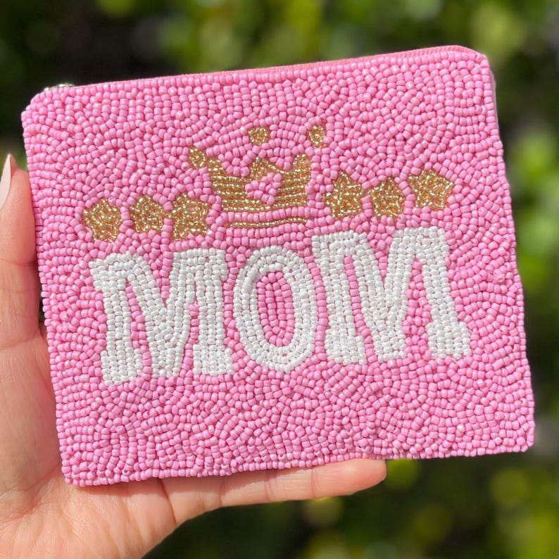 Hand Beaded Pouch Purse - Beautiful Gifts for Mom - Handmade and Perfect Size for Essential Things Mother's Day Handmade Gifts