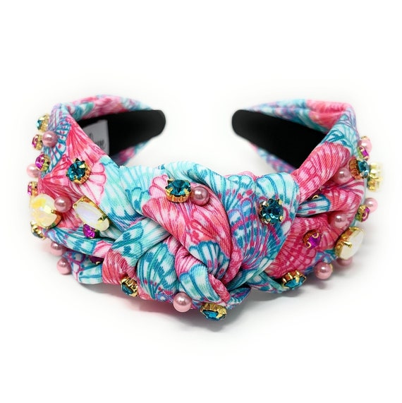 Jeweled Knot Headband, Embellished Knotted Headband  display picture 3