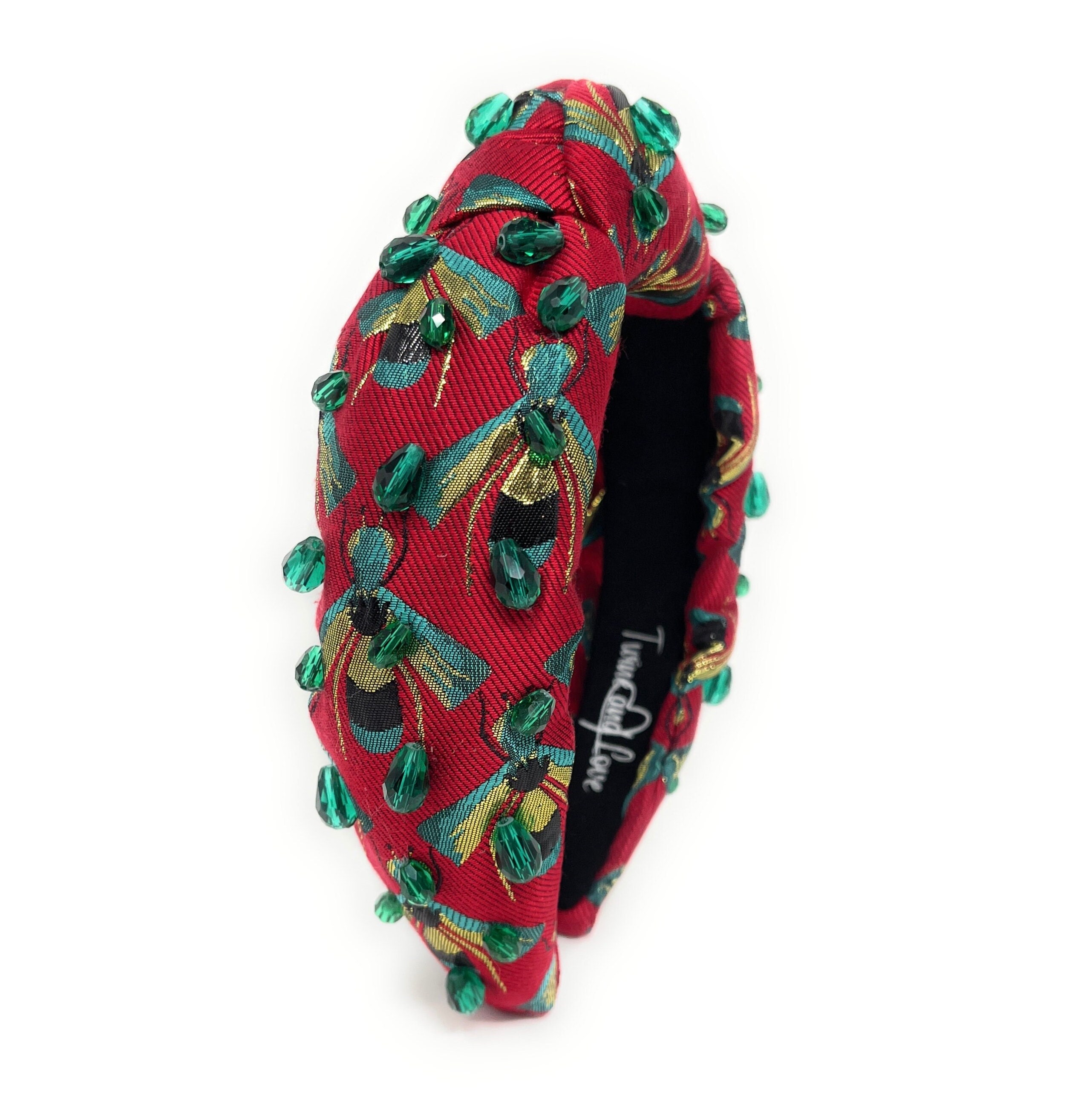 Custom Hand-sewn Knot Headband in Gorgeous Red and Green  display picture 2