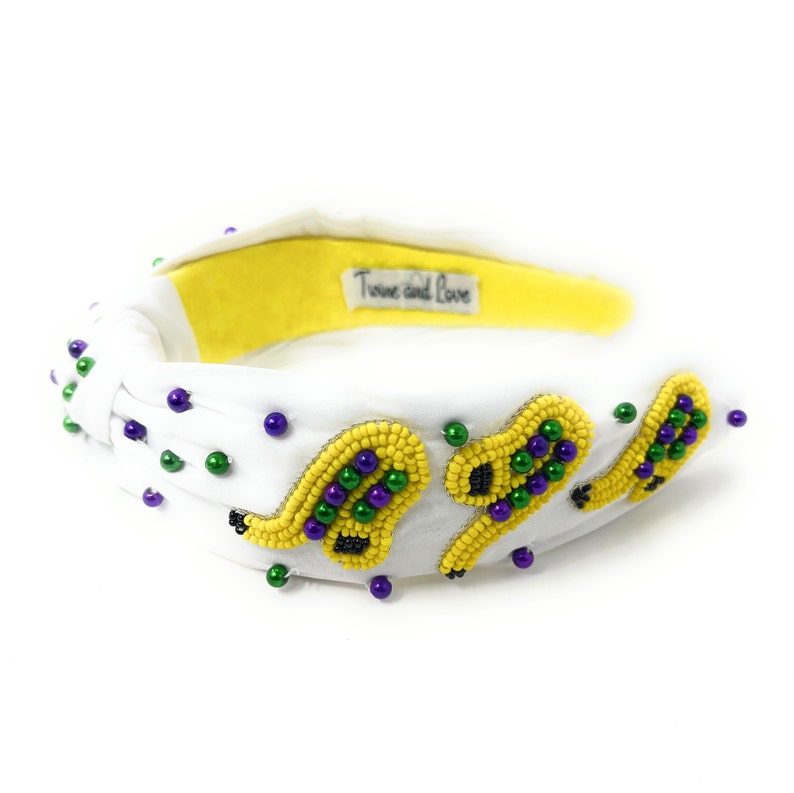 Elevate your Mardi Gras Look with our Gorgeous Custom Hand Beaded Top Knot Headbands