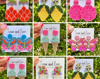 Beautiful Hand Beaded Earrings - Lightweight Statement Jewelry Custom Earrings, Statement Earrings, Summer Earrings, Unique Beaded Earrings