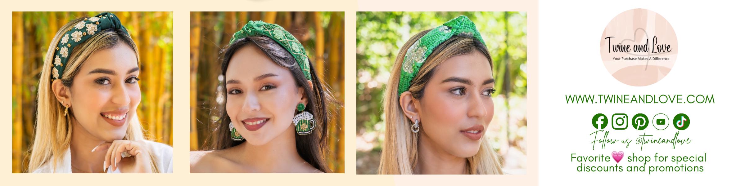 Twine and Love Headbands Twine and Love | Sequin Spring Summer Knot Headband | Custom  main image 4