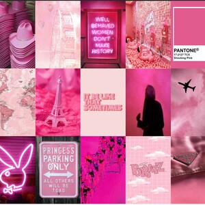 Pink Aesthetic Digital Wall Collage Kit- 50 Pieces