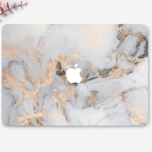 White Golden Marble MacBook Case MacBook Pro 13 2022 MacBook Air 13 MacBook Pro 14 2023 MacBook Pro 15/16 inch Hard Case Laptop Case CE0152