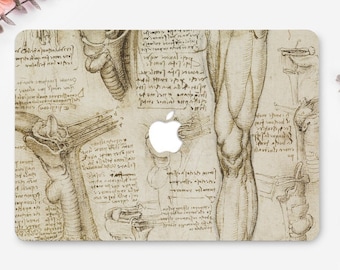 Anatomy Macbook Case: Human Body Sketch Art Print