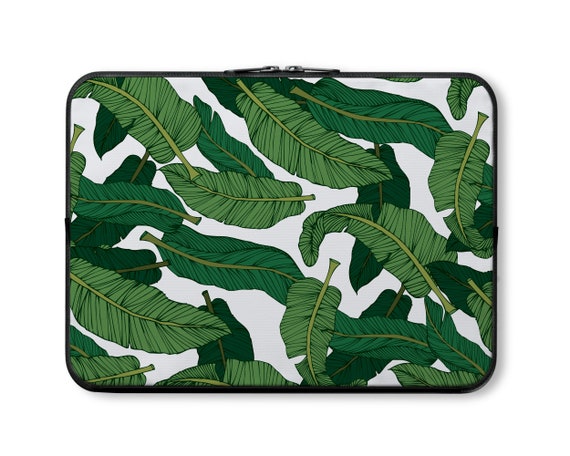 Big Leaves Notebook Bag Zip Case 13 inch Lenovo Sleeve Tropical Leaves Laptop Caring Bag 15 inch Macbook Air 13 Cover LG Soft Bag CE0397