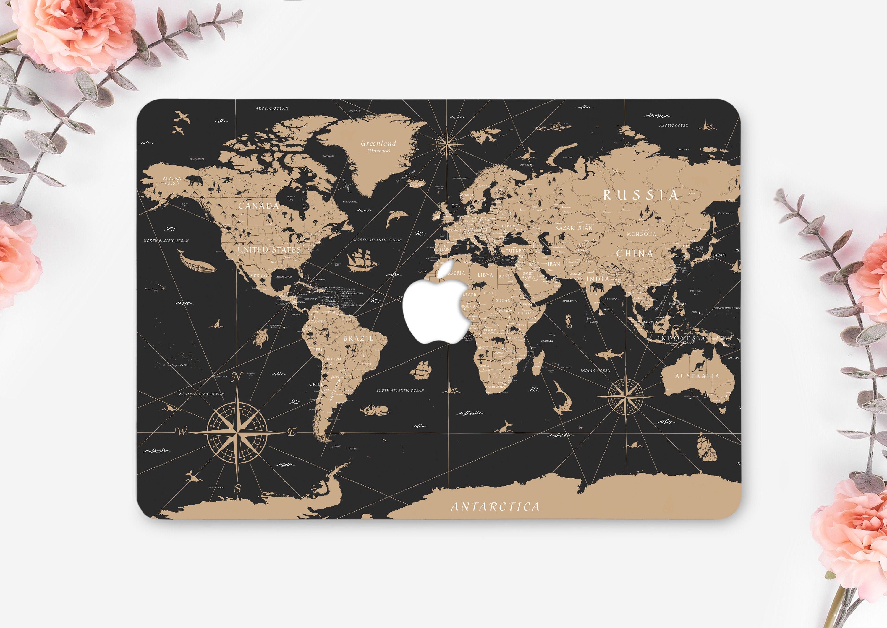 World Map MacBook Case: Protective Hard Shell Cover