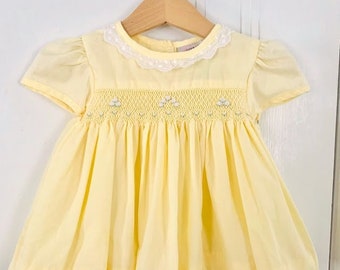 yellow smocked easter dress