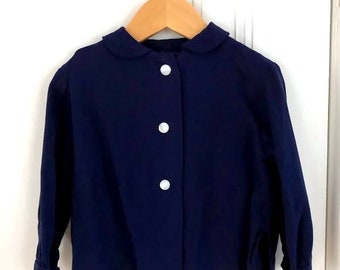 Vintage Girls 1950s Navy Blouse 2T/3T