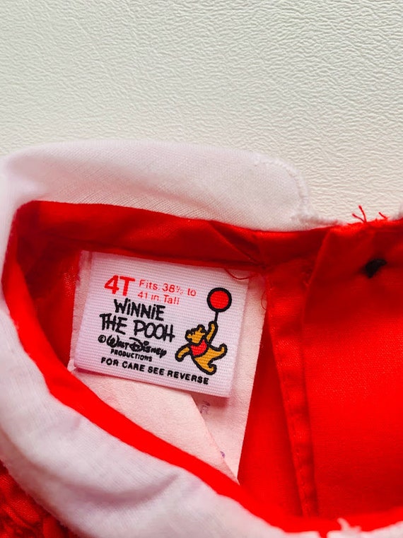 Vintage 70s 80s Disney Winnie the Pooh Brand Red … - image 5