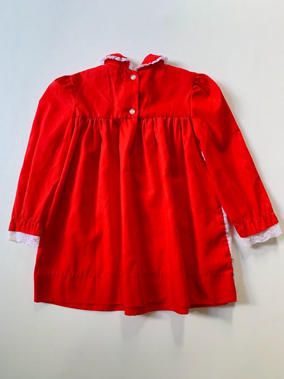 Vintage 70s 80s Precious Originals Girls Red Dres… - image 4