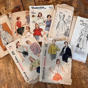 7 Vintage Sewing Patterns - 40’s + 50’s