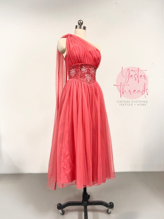 1950s Coral Pink Dress | Formal Dress | One Should