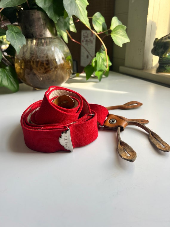 Vintage Red Suspenders | L L Bean | Button on | Ad